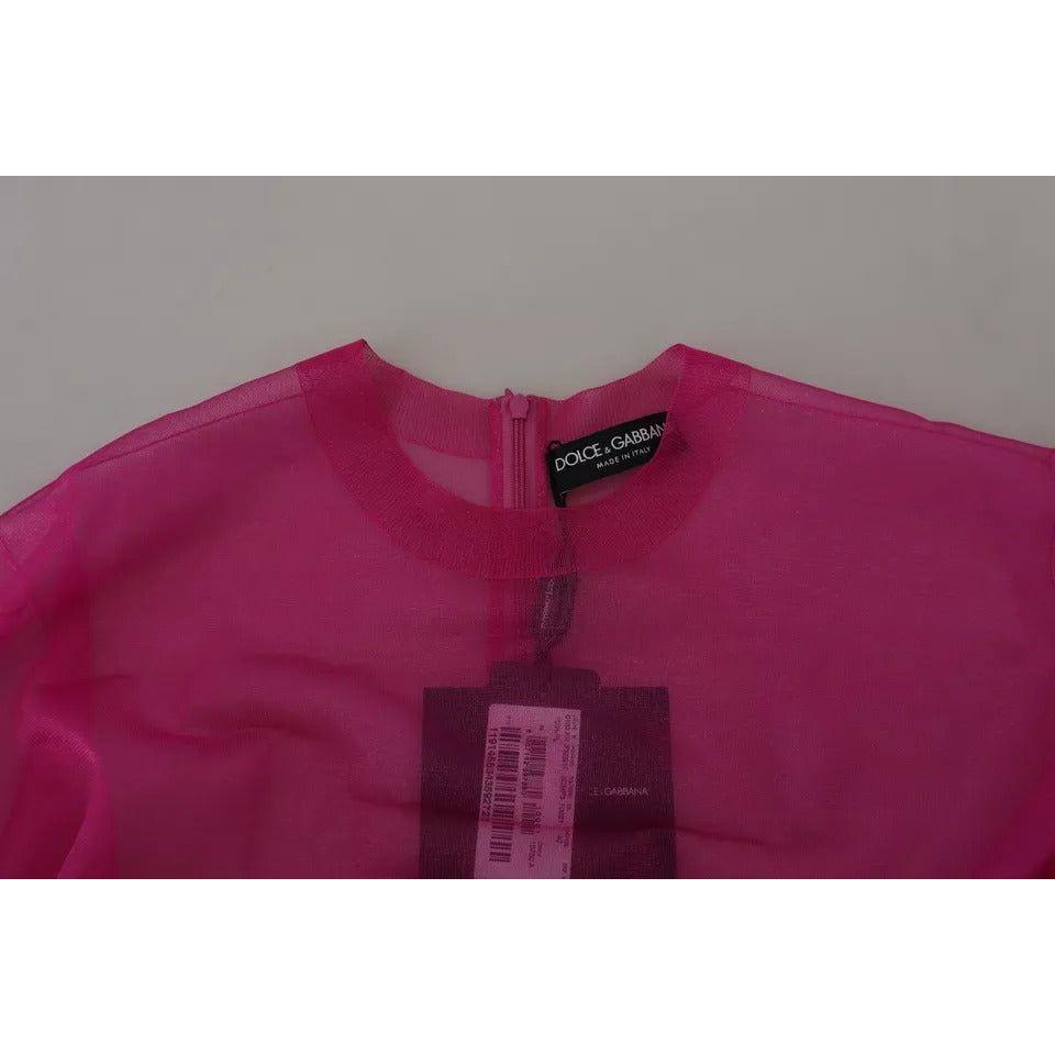 Dolce & Gabbana Fuchsia Polyester Crewneck Pullover Sweater TSH83740-40