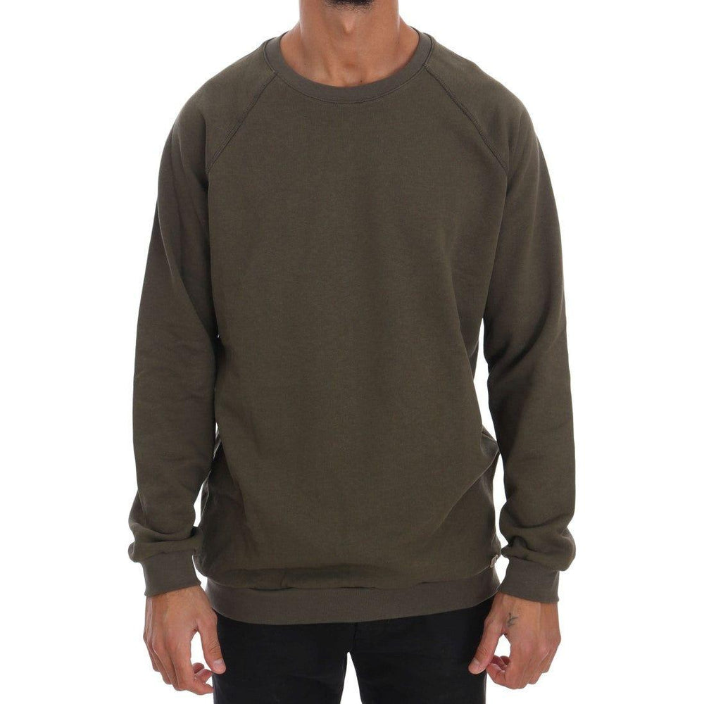 Daniele Alessandrini Green Crewneck Cotton Sweater TSH1339#2-2