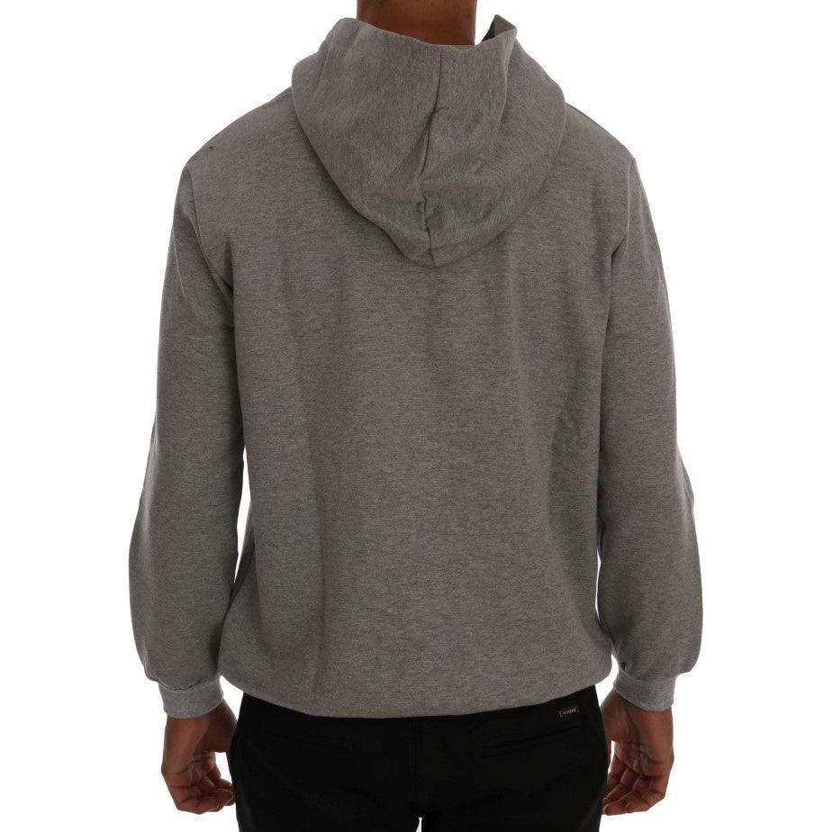Daniele Alessandrini Gray Pullover Hodded Cotton Sweater TSH1350-4
