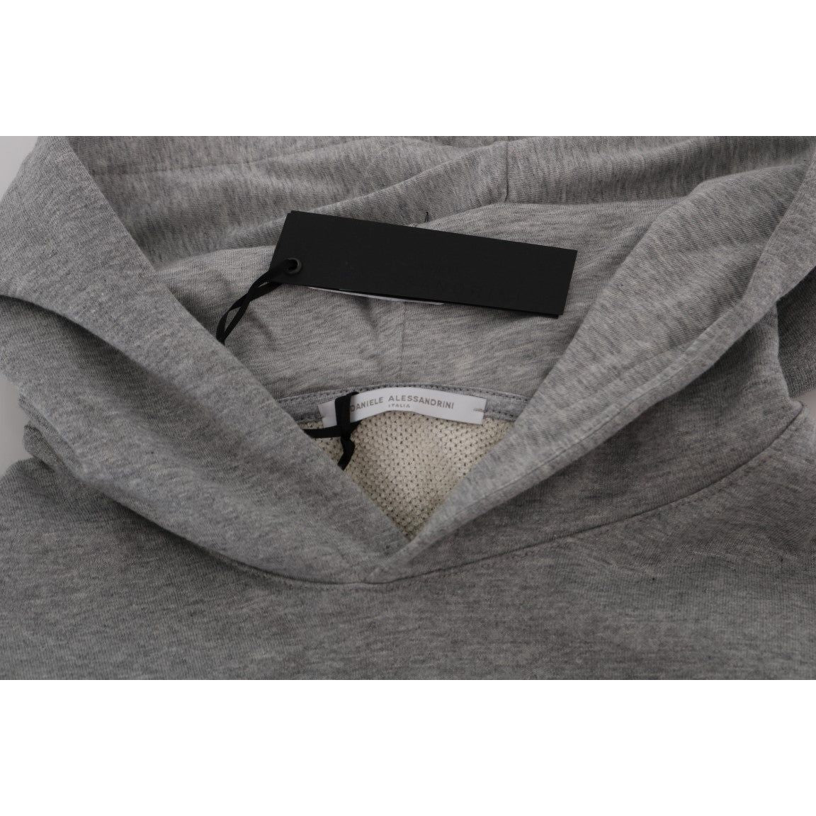 Daniele Alessandrini Gray Pullover Hodded Cotton Sweater TSH1350-4