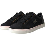 Dolce & Gabbana Black Suede Leather Men Low Top Sneakers Men Shoes MV5687-39.5