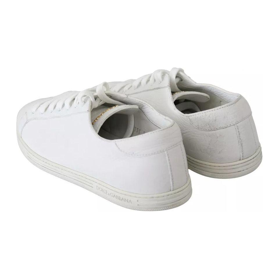 Dolce & Gabbana White Saint Tropez Lace Up Men Sneakers Men Shoes MV3593-44