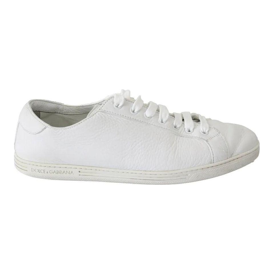 Dolce & Gabbana White Saint Tropez Lace Up Men Sneakers Men Shoes MV3593-44