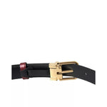 Dolce & Gabbana Maroon Leather Gold Metal Buckle Men Belt BEL9104-90