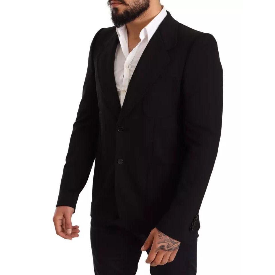 معطف وسترة بليزر من الصوف الأسود من دولتشي آند غابانا بقصّة Slim Fit