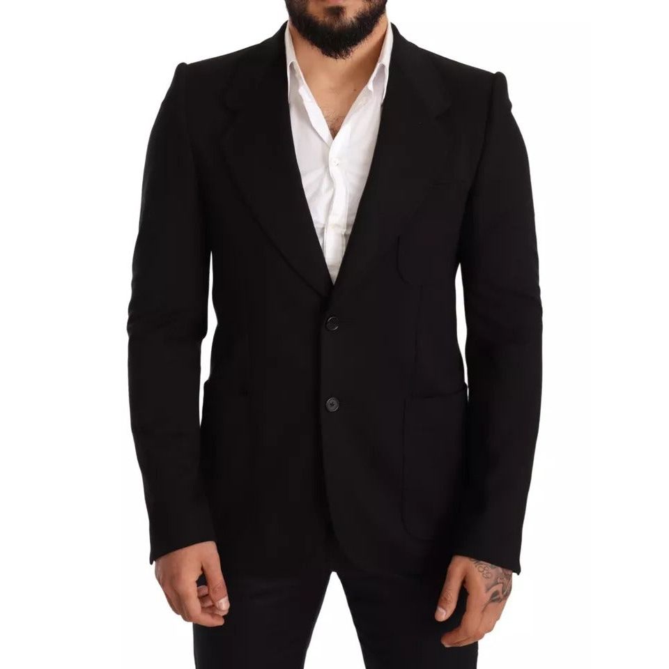 معطف وسترة بليزر من الصوف الأسود من دولتشي آند غابانا بقصّة Slim Fit