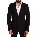 معطف وسترة بليزر من الصوف الأسود من دولتشي آند غابانا بقصّة Slim Fit