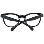 Lozza Black Women Glasses Frame, full-rim round style, plastic material, size 47-21-135, demo lenses, shown from back view.