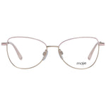 Maje Pink Women Glasses Frame in rose gold metal, full-rim style, featuring a branded case, size 52-15-135.