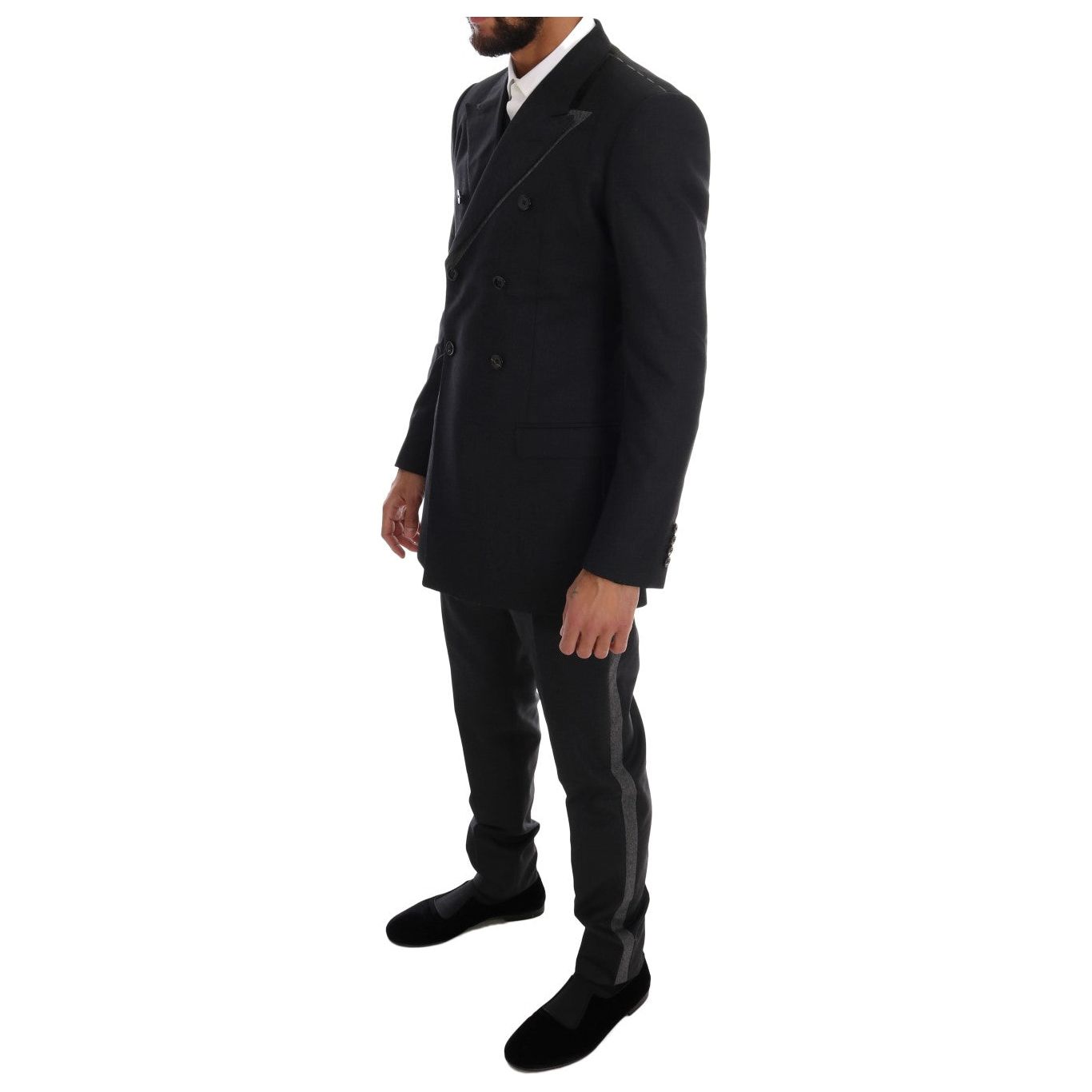 Dolce & Gabbana Gray Wool Double Breasted 3 Piece Suit KOS1110-7
