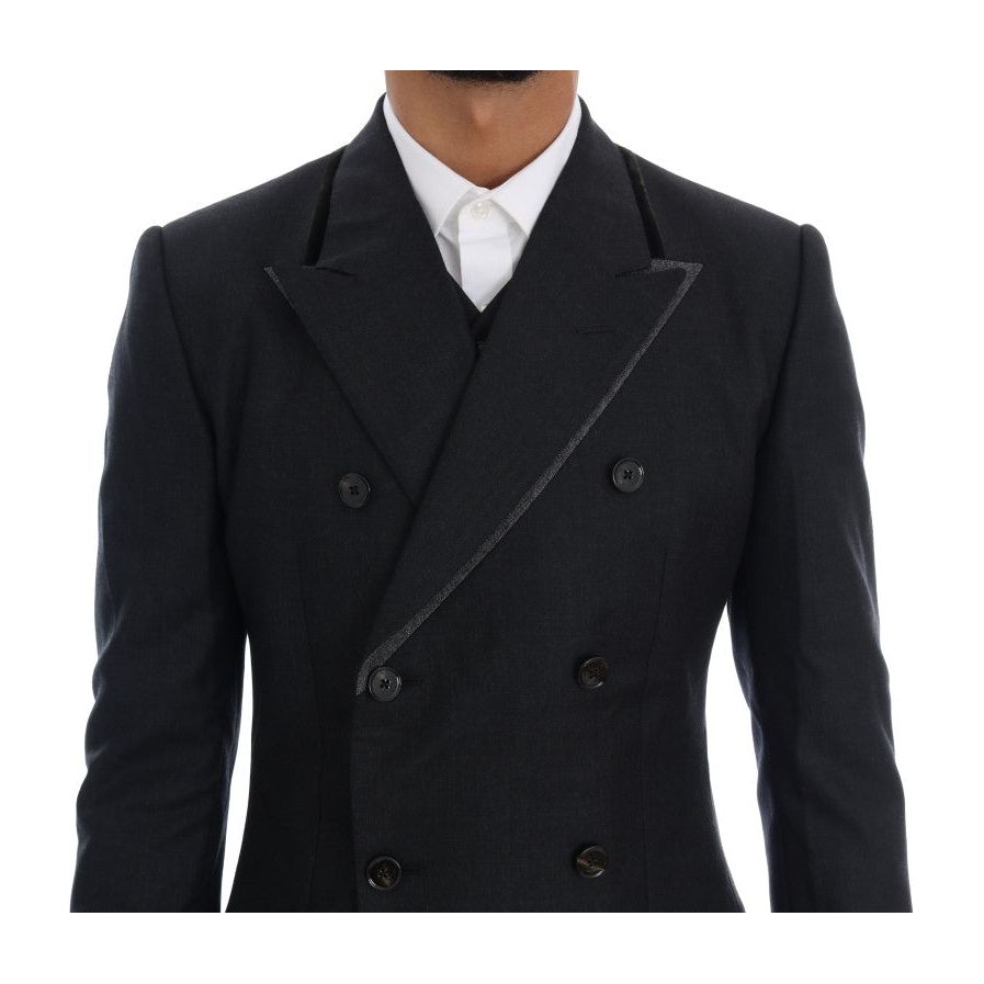 Dolce & Gabbana Gray Wool Double Breasted 3 Piece Suit KOS1110-7