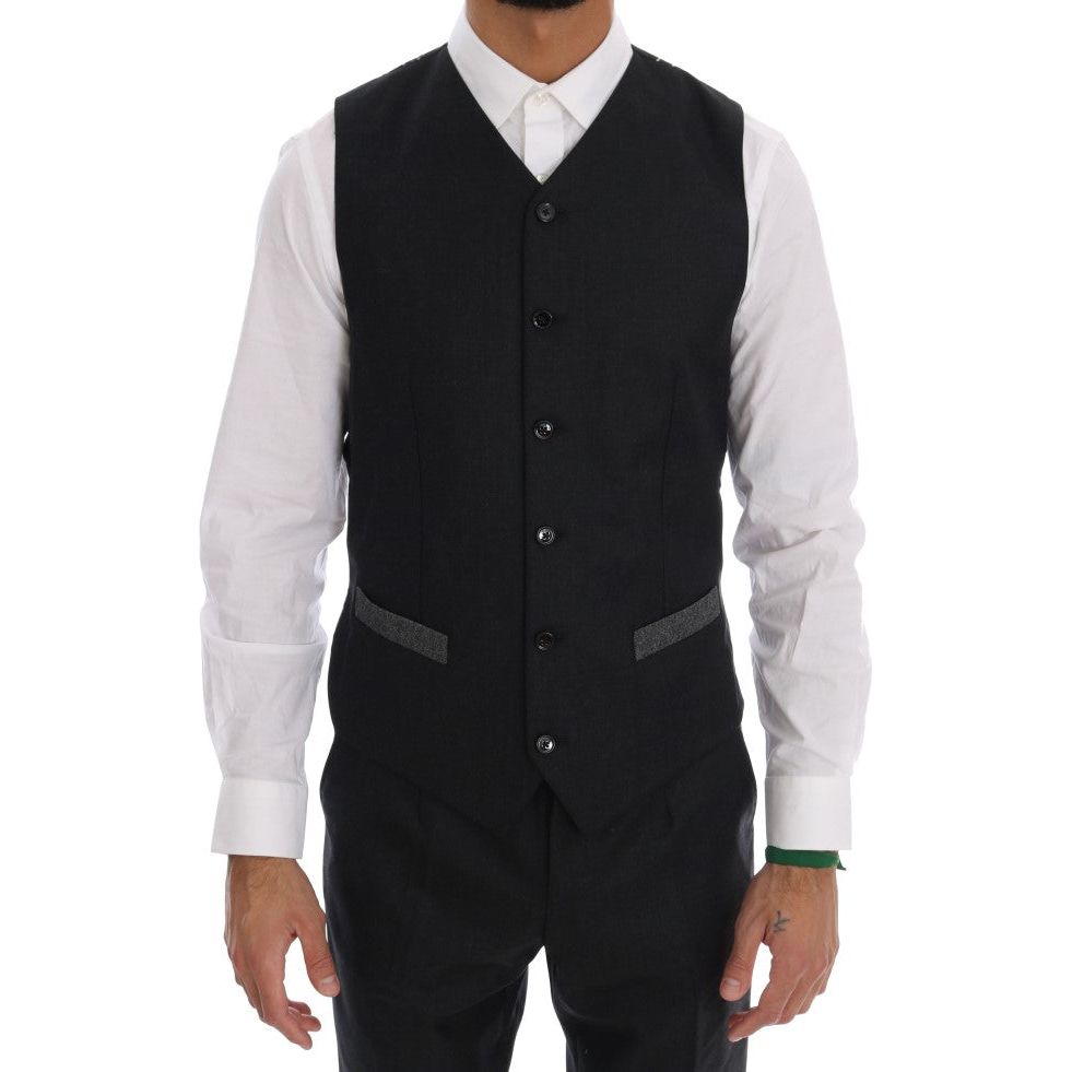 Dolce & Gabbana Gray Wool Double Breasted 3 Piece Suit KOS1110-7