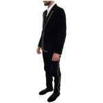 Dolce & Gabbana Blue Velvet Two Button Slim 3 Piece Suit KOS1131-4