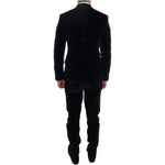 Dolce & Gabbana Blue Velvet Two Button Slim 3 Piece Suit KOS1131-4