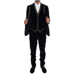 Dolce & Gabbana Blue Velvet Two Button Slim 3 Piece Suit KOS1131-4