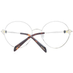 Emilio Pucci Black Women Glasses Frame, metal round full-rim, 55mm width, black demo lenses, includes branded case.