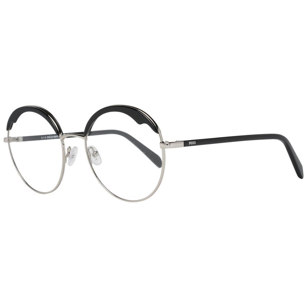Emilio Pucci Black Women Glasses Frame, full-rim metal and plastic, black color, 54mm lenses, 138mm frame width, includes branded case.