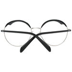 Emilio Pucci Black Women Glasses Frame with metal and plastic full-rim design, including branded case for stylish eyewear.