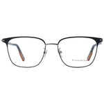 Ermenegildo Zegna Black Men Glasses Frame with full-rim metal design; demo lenses included; size 54-17-145; square style.