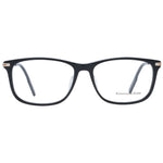 Ermenegildo Zegna Black Men Glasses Frame, full-rim black plastic rectangular style, includes branded case, size 56-16-145.