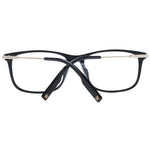 Ermenegildo Zegna Black Men Glasses Frame, full-rim black plastic, rectangle style, size 56-16-145, includes branded case.