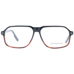 Ermenegildo Zegna Black Men Glasses Frame, full-rim plastic aviator design with demo lenses, includes branded case.