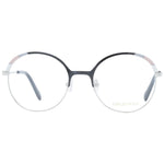 Emilio Pucci Black Women Glasses Frame, round full-rim metal design with demo plastic lenses, includes branded case, size 51-19-140.
