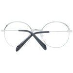 Emilio Pucci Black Women Glasses Frame in metal full-rim round style with demo lenses.