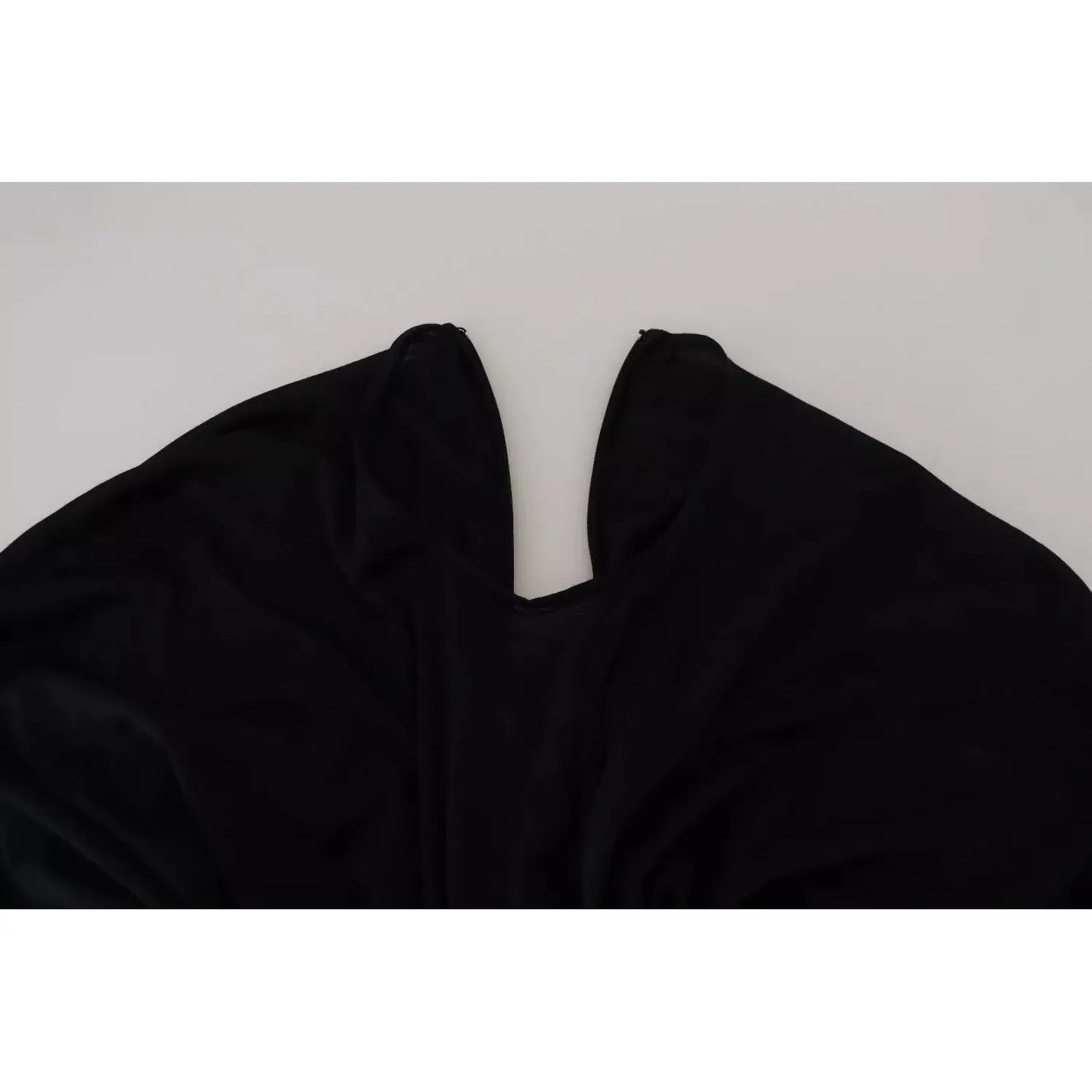 Dolce & Gabbana Black Sheath Midi Gown Wool Wrap Dress DR28808#2-42