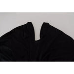 Dolce & Gabbana Black Sheath Midi Gown Wool Wrap Dress DR28808#2-42