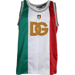 Dolce & Gabbana White Green Sleeveless Top Italian Flag Basket T-shirt TSH85070-XS