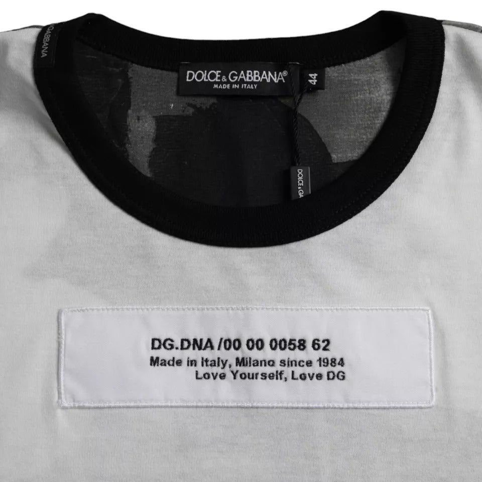 Dolce & Gabbana Black White Camouflage Round Neck T-shirt TSH86427-44