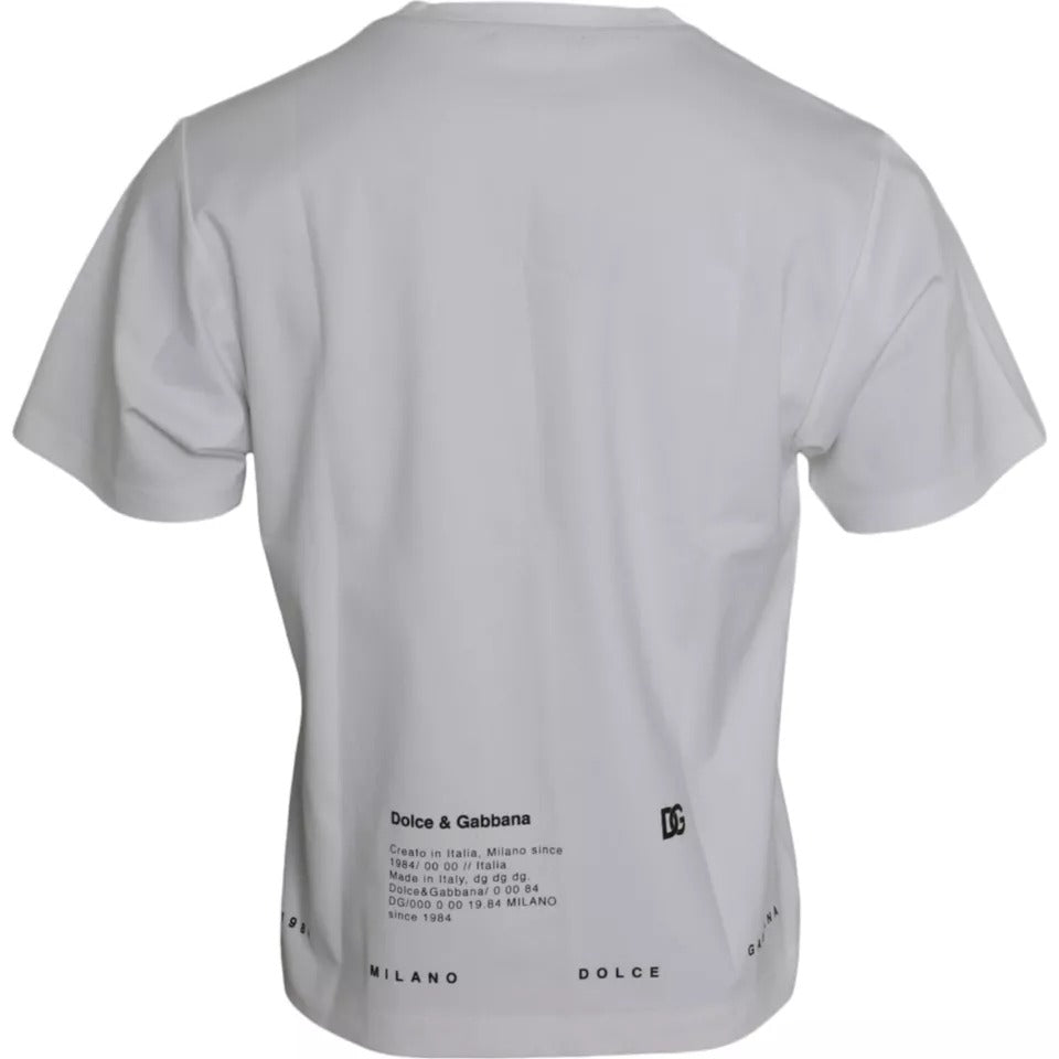 Dolce & Gabbana White Red Lips Print Cotton Men T-shirt TSH86388-48