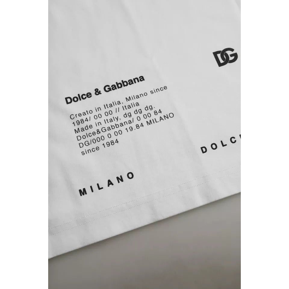 Dolce & Gabbana White Red Lips Print Cotton Men T-shirt TSH86388-48