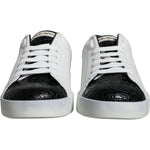 Dolce & Gabbana Black Leather Logo Portofino Sneaker Shoes MV5382-39