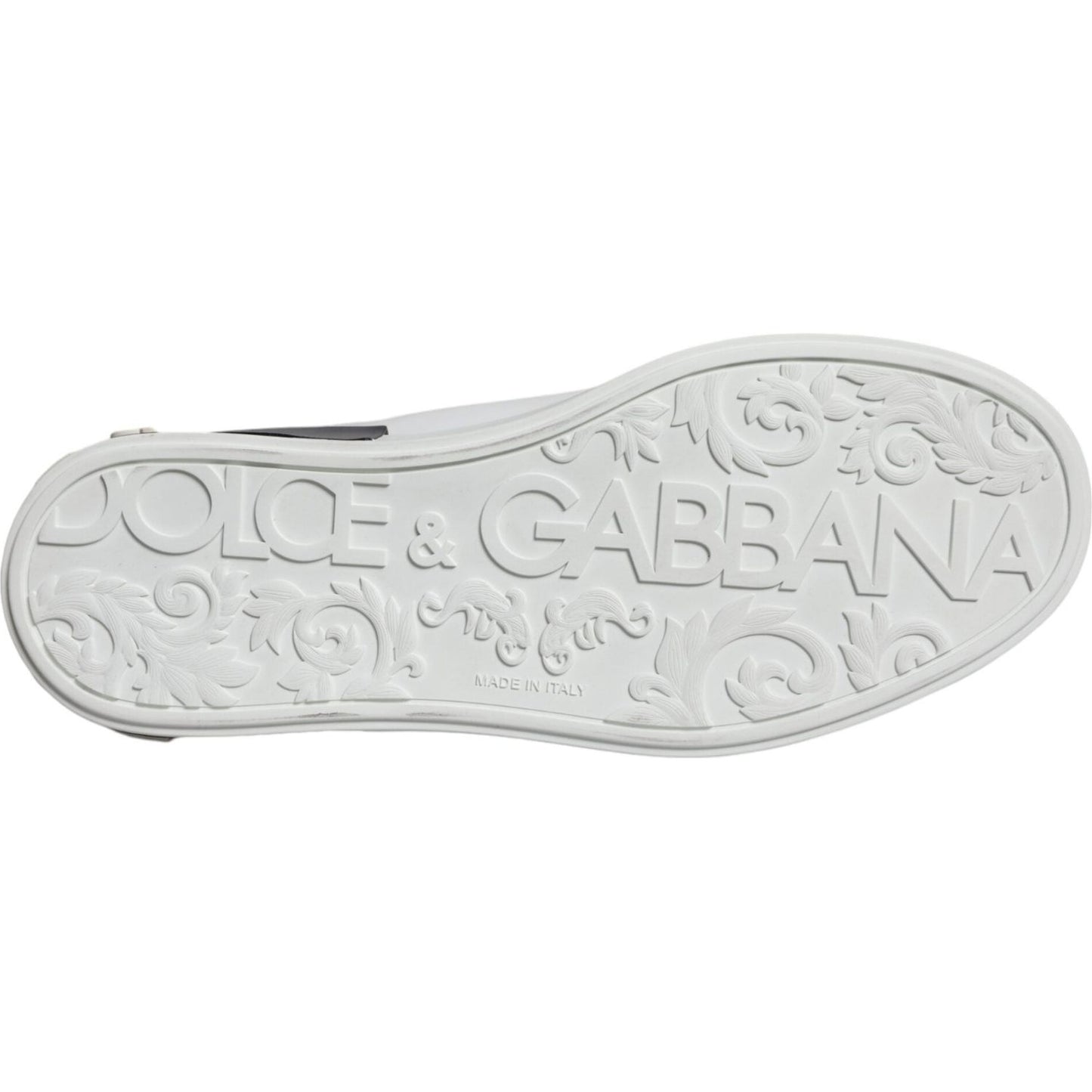 Dolce & Gabbana Black Leather Logo Portofino Sneaker Shoes MV5382-39