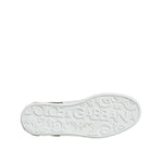 Dolce & Gabbana Black Leather Logo Portofino Sneaker Shoes