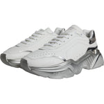 Dolce & Gabbana Silver White Daymaster Low Top Sneakers Shoes LA11824-38