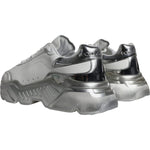 Dolce & Gabbana Silver White Daymaster Low Top Sneakers Shoes LA11824-38