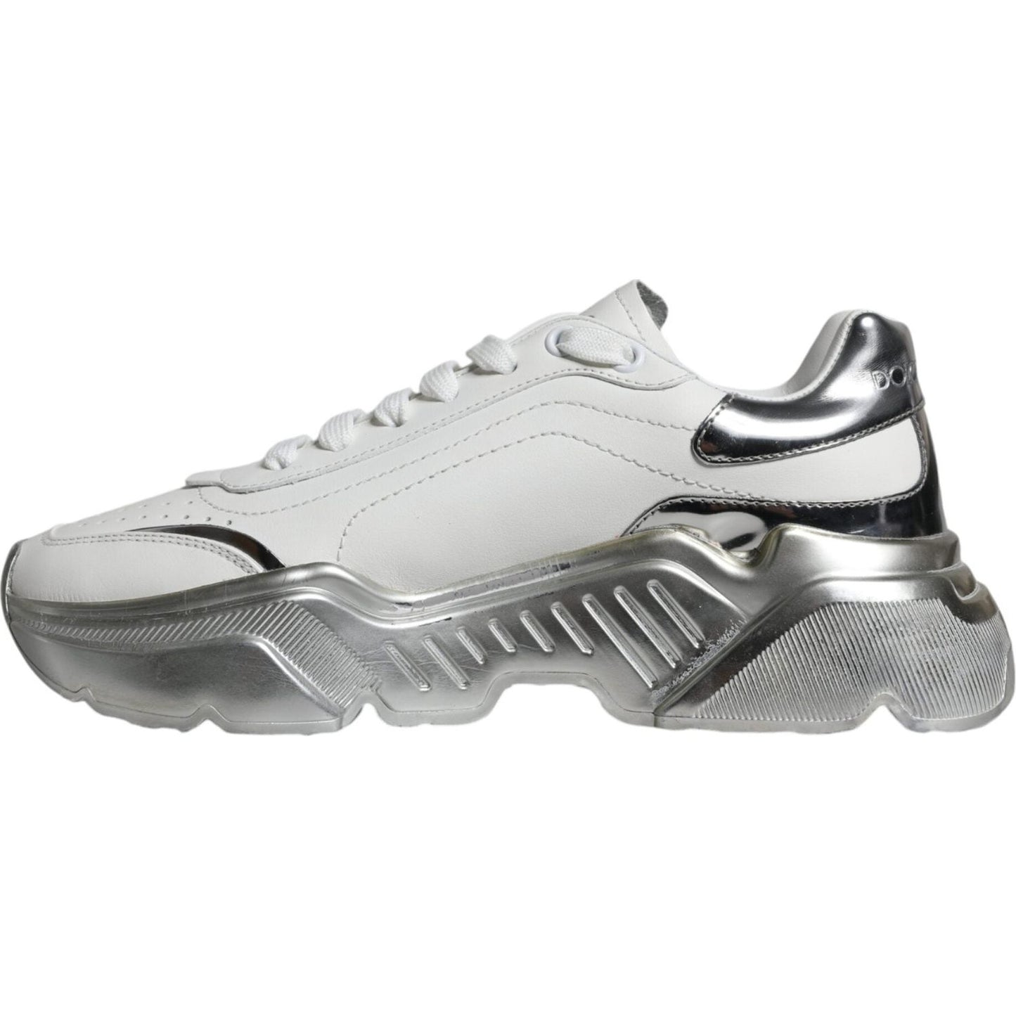 Dolce & Gabbana Silver White Daymaster Low Top Sneakers Shoes LA11824-38