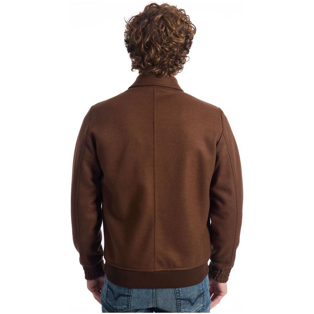 Roberto Pepe Luxury Brown Wool Men Jacket RO-24680-IT48 | M