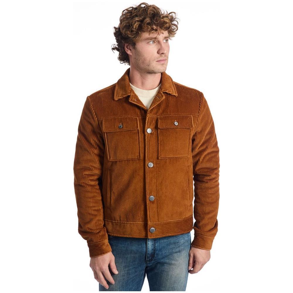Roberto Pepe Luxury Brown Cotton Men Jacket RO-24672-IT48 | M