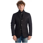 Roberto Pepe Luxury Black Wool Men Jacket RO-24670-IT46 | S