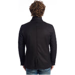 Roberto Pepe Luxury Black Wool Men Jacket RO-24670-IT46 | S