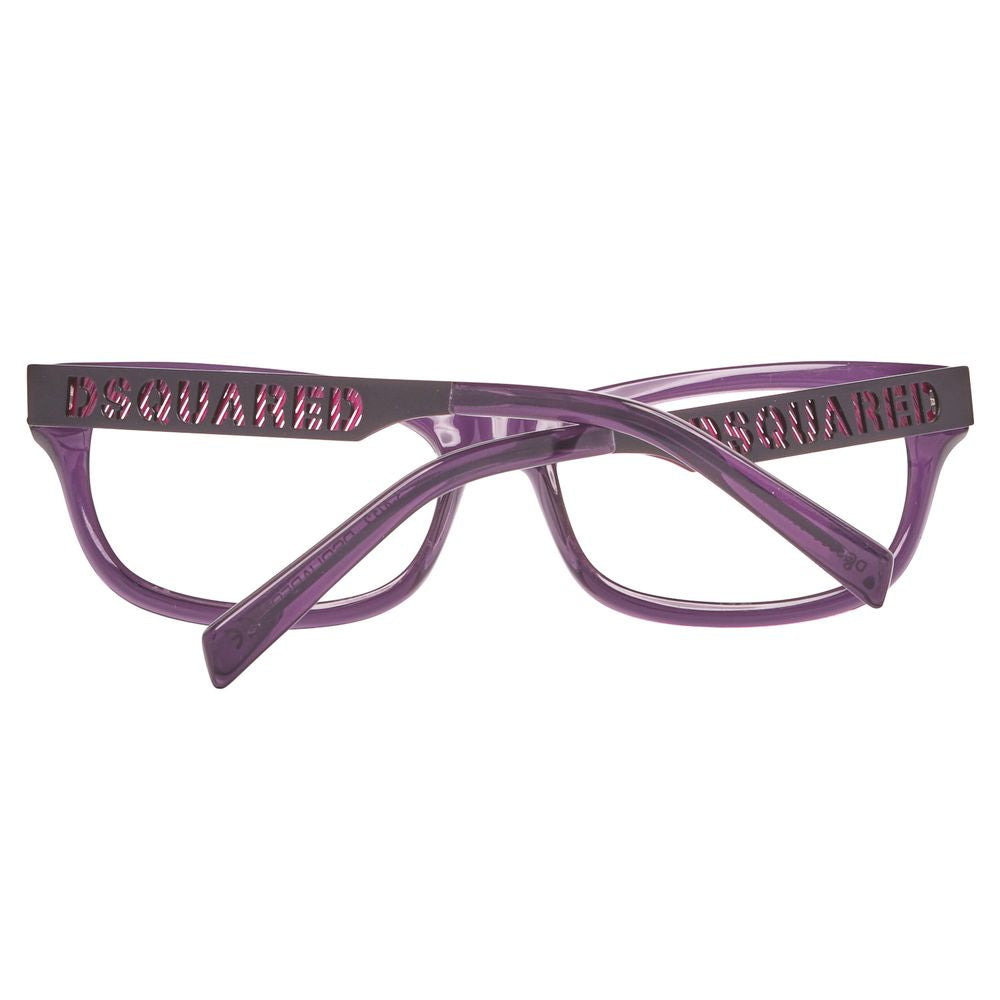 Alt Tag: Dsquared² Purple Metal Frames for women with logo on temples, model DQ5095-020-54, size 54/16/140mm, color purple.