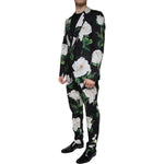 Dolce & Gabbana Black Rose Cotton Men Formal 2 Piece Suit KOS2245-48