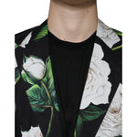 Dolce & Gabbana Black Rose Cotton Men Formal 2 Piece Suit KOS2245-48