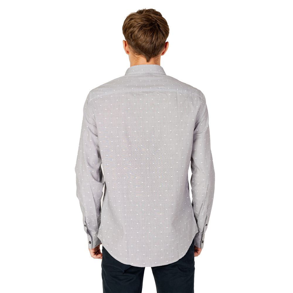 Armani Exchange Black Cotton Shirt AR-11824700009-IT44 | S