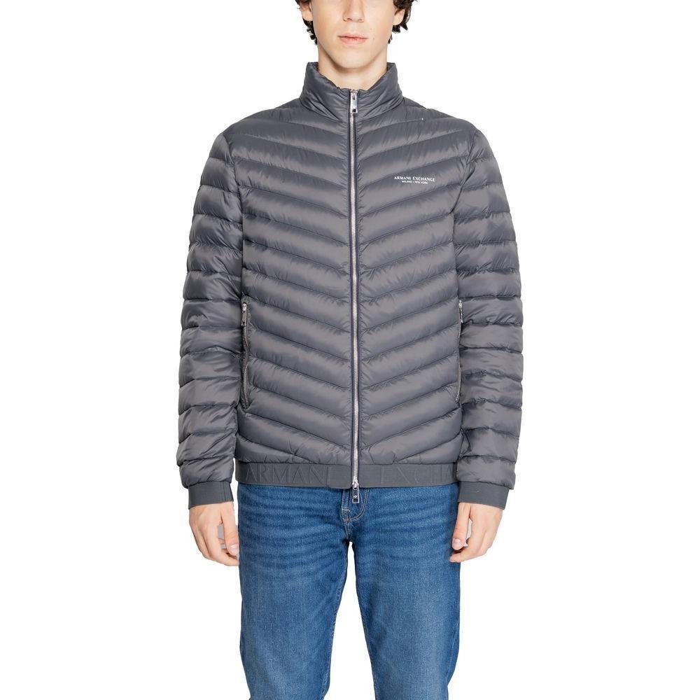 Armani Exchange Gray Polyester Coat