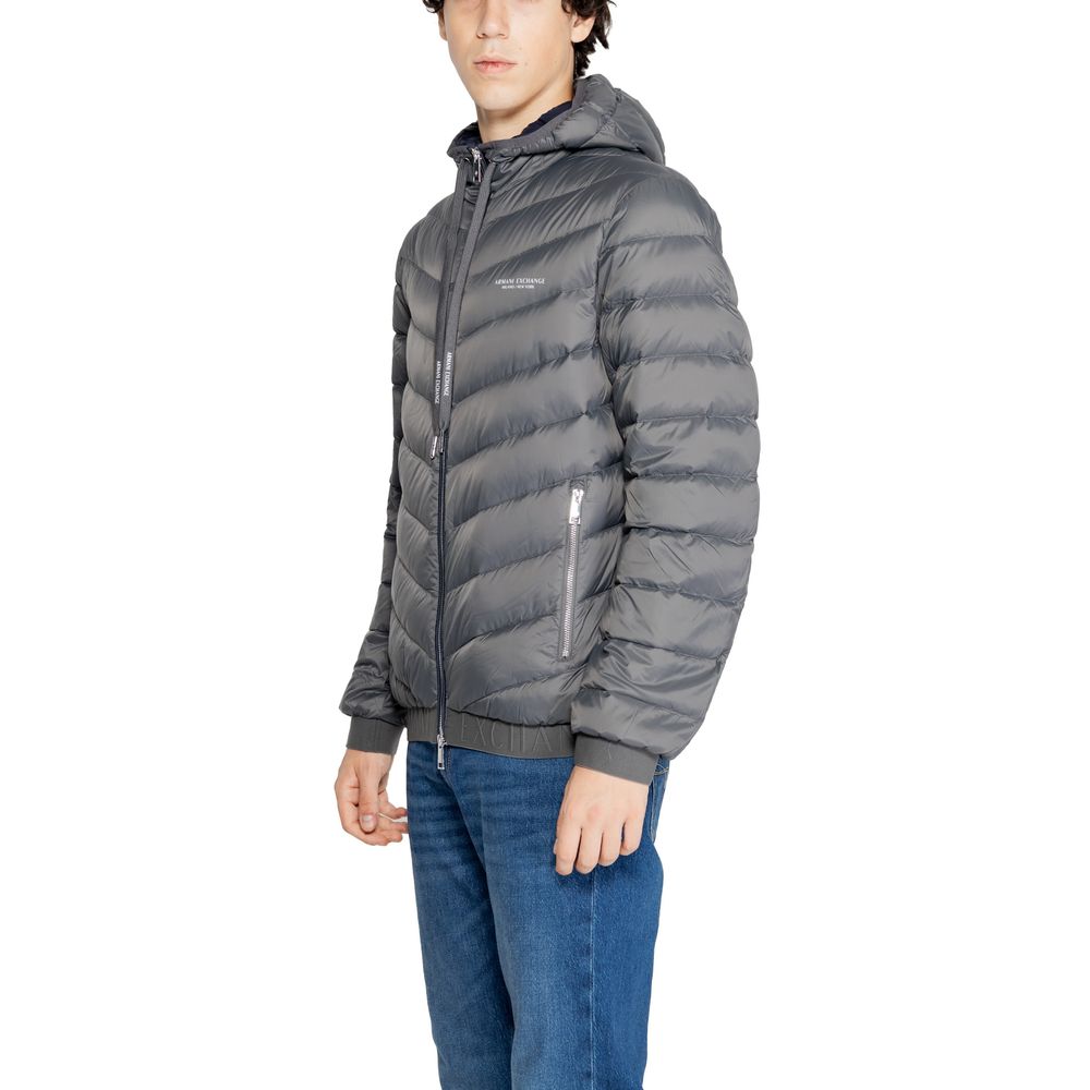 Armani Exchange Gray Polyester Shell Jacket